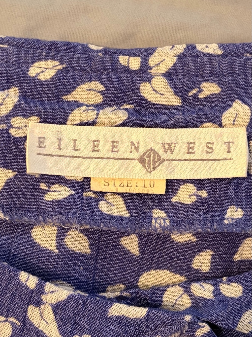 Vintage Eileen West Blue Floral Prairie Dress Belted Pleated Midi USA - Picture 5 of 12
